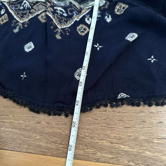 Ecote Blouse, Bohemian, Navy Blue, Off the Shoulder, Flowy, Medium - Picture 11 of 11